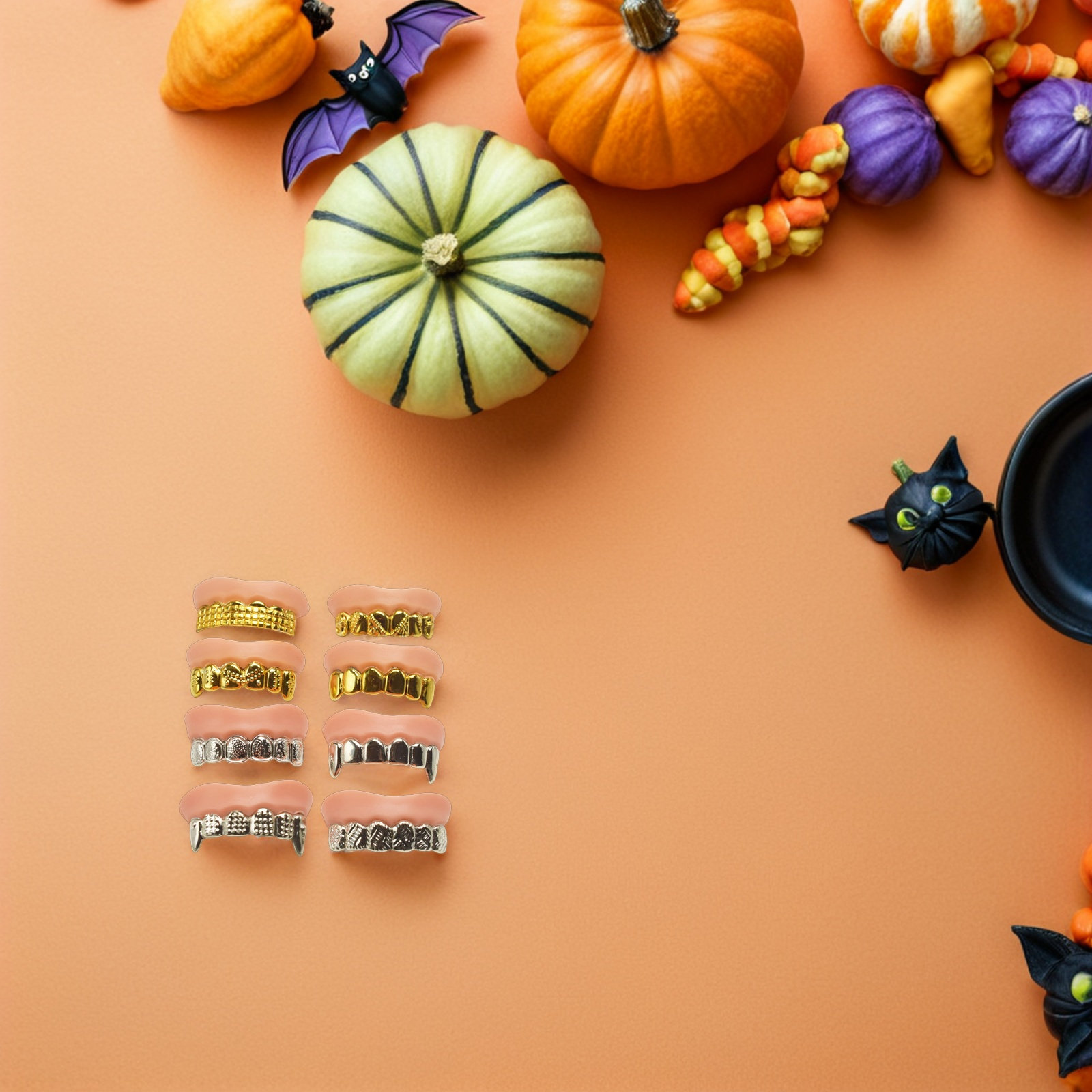 8Pcs Fake Zombie Teeth Funny H - Easy Cosplay Prop 评论和价格