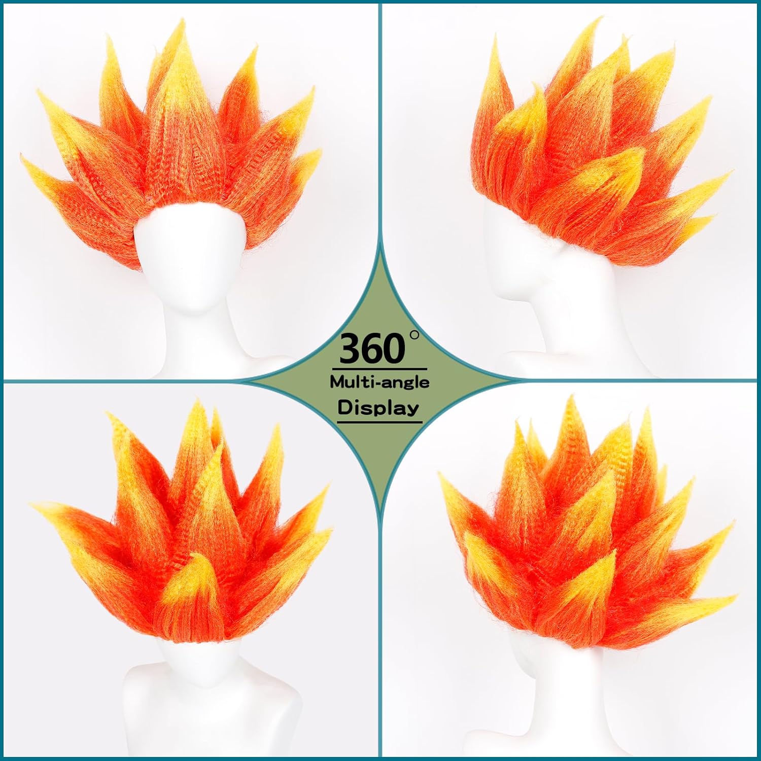 Flame Costume Wig Stylish Flam - Cosplay Flame Prop 评论和价格